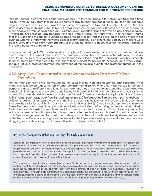 Using Behavioral Science to Design a Customer-Centric Financial Management Training for Microentrepreneurs - Page 16